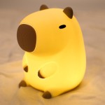 UNEEDE Cute Capybara Night Light, Novelty Animal Silicone Nursery Night Light Rechargeable Table Bedside Lamp with Touch Sensor for Bedroom Living Room Squishy Capybara Stuff Boys Girls Gifts
