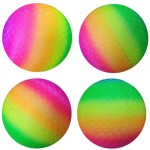 AppleRound 8.5-inch Dodgeball Playground Balls, Pack of 4 Balls with 1 Pump, Official Size for Dodge Ball, Handball, Camps and Schools (Rainbow)