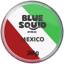 Blue Squid Face Paint Water Based Single Cake Professional Face & Body Paint - Water Activated, Kids Adults Face Painting for Costume, Halloween Makeup, Cosplay - Green, White, Red Face Paint 30g