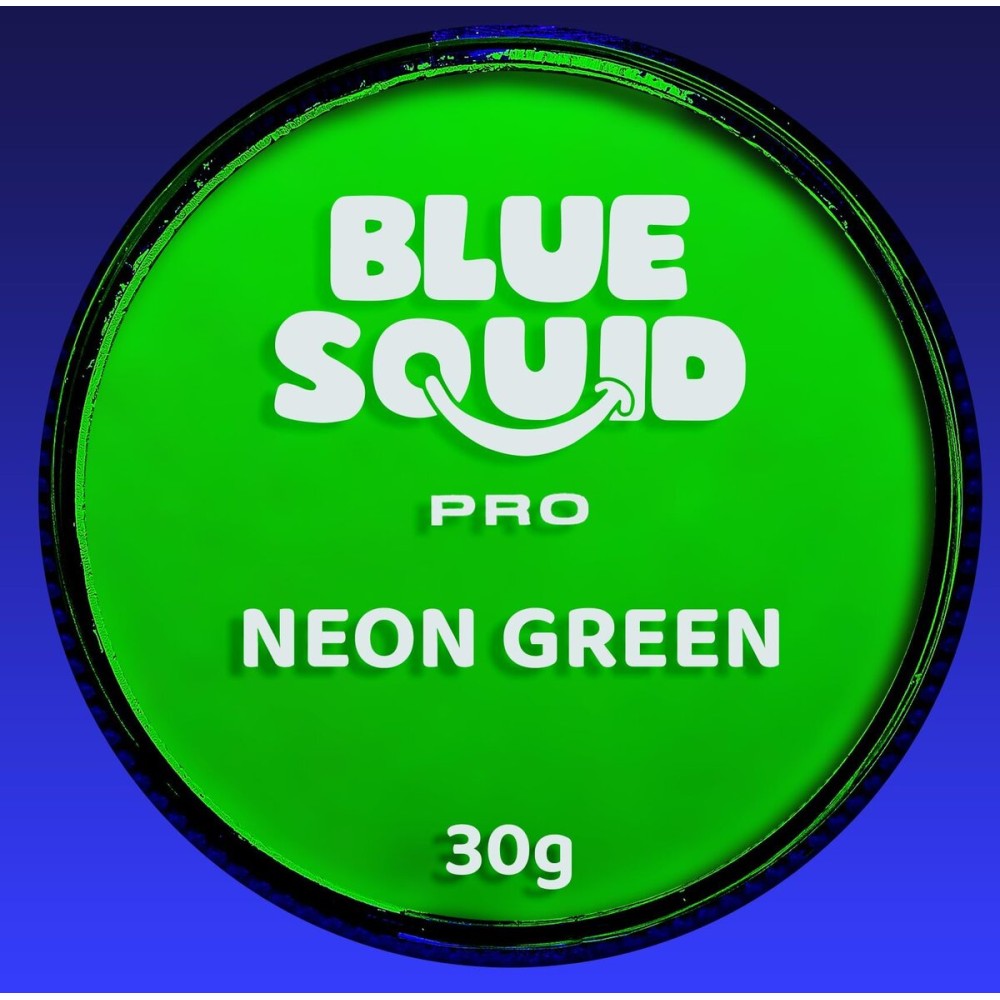 Blue Squid Face Paint Water Based Single Cake Professional Face Paint & Body Paint - Water Activated, Kids Adults Face Painting for Costume, Halloween Makeup, Cosplay - Neon Green Face Paint 30g