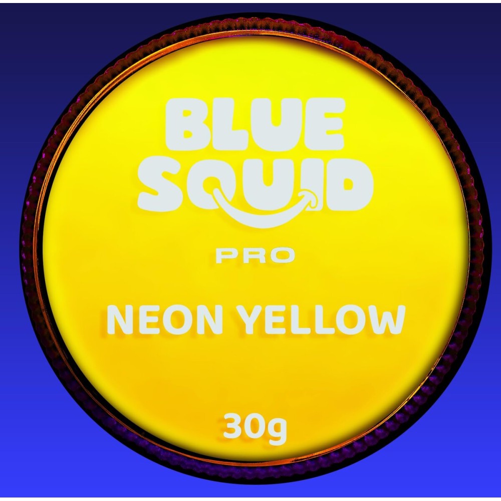 Blue Squid Face Paint Water Based Single Cake Professional Face Paint & Body Paint - Water Activated, Kids Adults Face Painting for Costume, Halloween Makeup, Cosplay - Neon Yellow Face Paint 30g