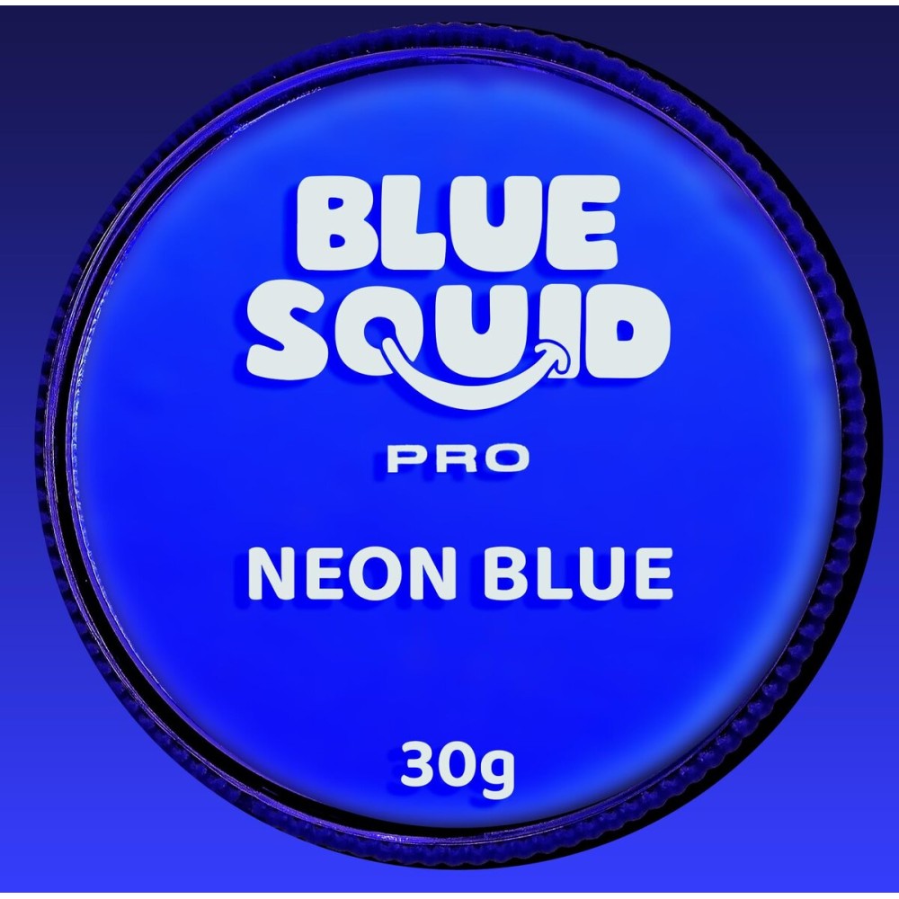Blue Squid Face Paint Water Based Single Cake Professional Face Paint & Body Paint - Water Activated, Kids Adults Face Painting for Costume, Halloween Makeup, Cosplay - Neon Blue Face Paint 30g