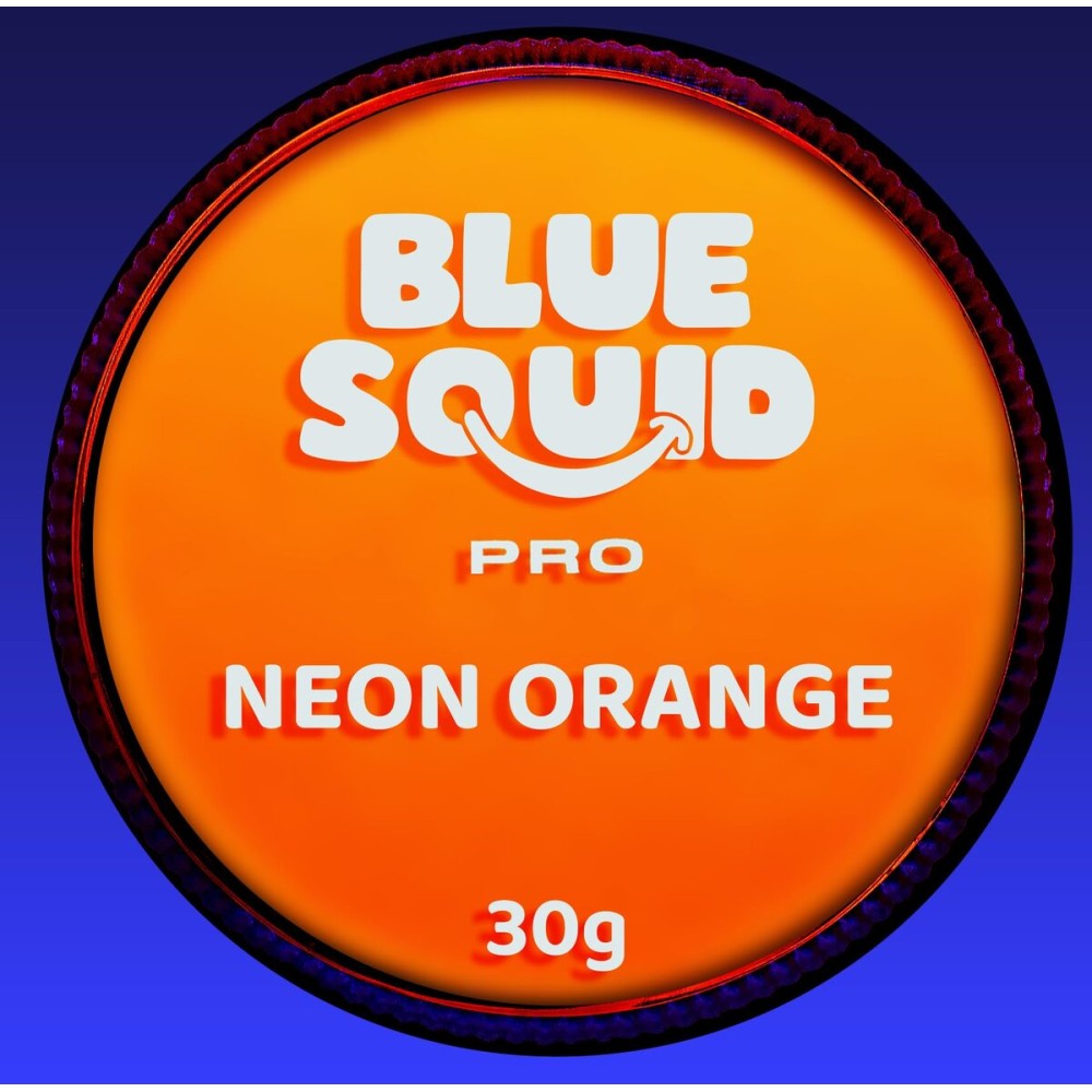Blue Squid Face Paint Water Based Single Cake Professional Face Paint & Body Paint - Water Activated, Kids Adults Face Painting for Costume, Halloween Makeup, Cosplay - Neon Orange Face Paint 30g