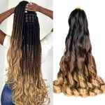 French Curl Braiding Hair,C14 Loose Wavy Braiding Hair Extensions Synthetic 20inch 75g/pack French Curly Crochet Hair (C14,5packs,20 inch)