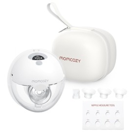 Momcozy M5 Hands-Free Wearable Breast Pump, Double-Sealed Flange for Baby-Like Comfort, 3 Modes & 9 Suction Levels, Portable Electric Pump - 24mm, 1-Pack Quill Gray