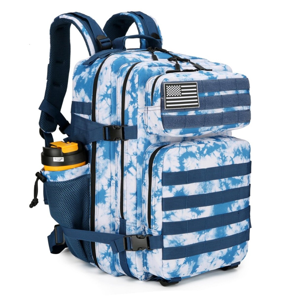 Lovelinks21 45L Tactical Assault Backpack 3 day assault pack with Molle Waterproof backpack Rucksack for Tactical Backpacks (Blue coral)