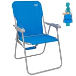 WEJOY Folding Beach Chair for Adults, Lightweight Beach Chair with Shoulder Straps, High Back Camping Chairs with Hard Armrest, Supports 300lbs for Outdoor Lawn Concert (Blue)