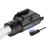 Gmconn 1250 Lumen Pistol Light, Compact Adjustable Rail Mounted Flashlight Mini Weapon Light with Strobe Mode for Picatinny MIL-STD-1913, Glock (1250 Lumen)