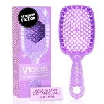 FHI Heat UNbrush Detangling Brush for Pain-Free Brushing on All Wet or Dry Hair Types - Durable DuoFlex Anti-Static Bristles, Lightweight Handle, Vented Hair Brush, Amethyst Lavender
