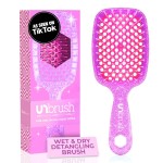 FHI Heat UNbrush Detangling Brush for Pain-Free Brushing on All Wet or Dry Hair Types - Durable DuoFlex Anti-Static Bristles, Lightweight Handle, Vented Hair Brush, Rose Quartz Pink