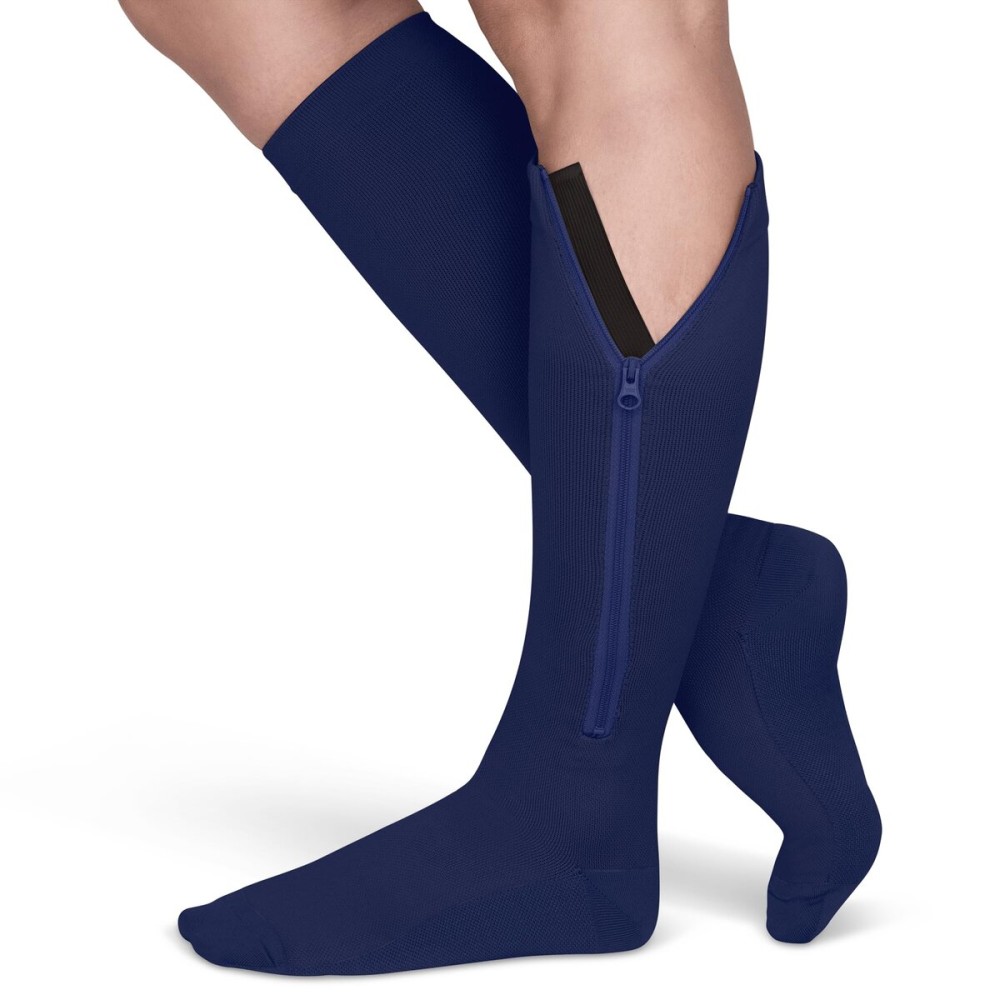 TheraMagic Zipper Compression Socks for Men & Women, 20-30mmHg Closed Toe Graduated Zippered Compression Stocking