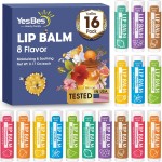 YesBes 16 Pack Lip Balm, Natural Lip Balm Bulk with Vitamin E and Coconut Oil, Moisturizing Lip Balms for Dry Cracked Lips, Lip Balms for Stocking Stuffers - 8 Flavors