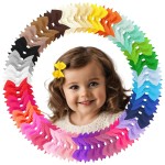 Hair Bows for Girls, 60PCS 2 Fully Lined Alligator Hair Clips, Toddler Hair Accessories (30 Colors in Pairs)
