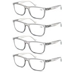 OLOMEE Large Reading Glasses Mens Oversized Wide Readers +0.50 Lightweight Square Magnifying Cheaters for Men W/Big Head 4 Pack