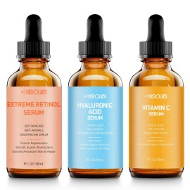 Facial Skin Care Set- Retinol Serum, Vitamin C & Hyaluronic Acid for Face - Anti Aging Face Serum Set for Women - Firm, Wrinkle Smoothing, Dark Spot Corrector, Brighten Dullness