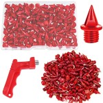 JULMELON 120PCS 1/4inch Carbon Steel Track and Cross Country Spikes Golf Shoe Spikes with Spike Wrench, Replacement for Sprint Sports Short Running Track Shoes