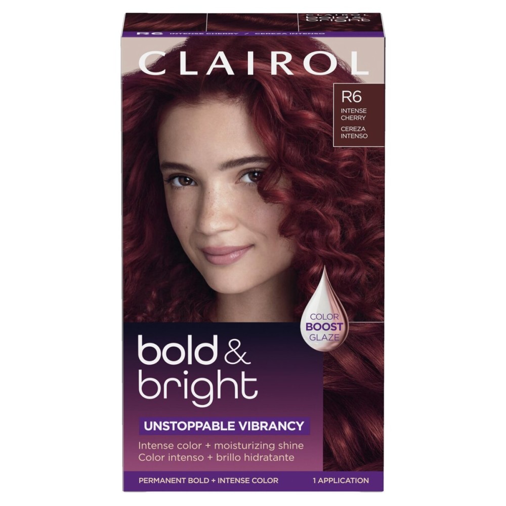 Clairol Bold & Bright Permanent Hair Dye, R6 Intense Cherry Hair Color, Pack of 1