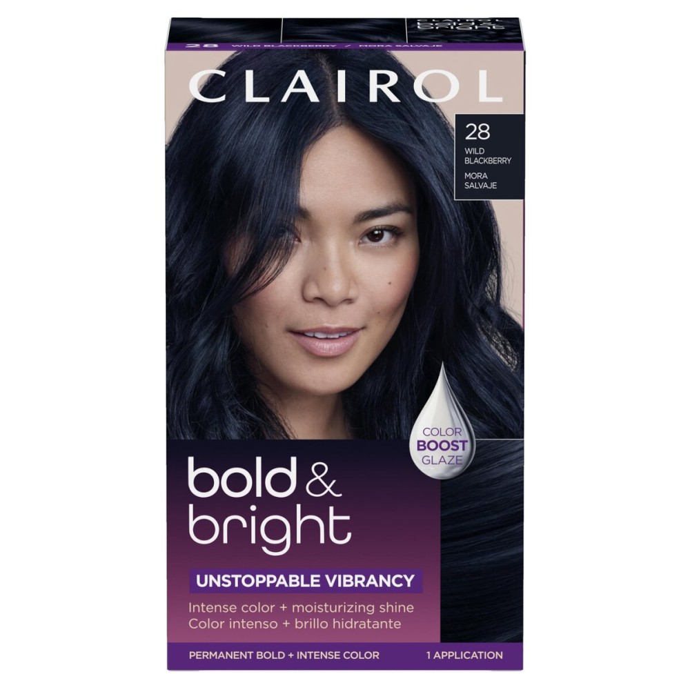 Clairol Bold & Bright Permanent Hair Dye, 28 Wild Blackberry Hair Color, Pack of 1