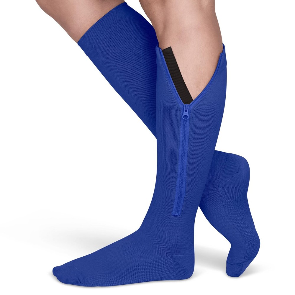 TheraMagic Zipper Compression Socks for Men & Women, 20-30mmHg Closed Toe Graduated Zippered Compression Stocking
