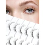 Anime Lashes Wispy False Eyelashes Natural Look 12MM Strip Lashes Thin Band False Lashes 3D Volume Fake Eyelashes 7 Pair C Curl Lash Pack Siligli
