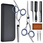 YUQGAOP Hair Cutting Scissors Set, Professional Stainless Cutting Hair Scissors, Barber Hair Cutting Scissors Thinning Shears Sharp Blades Hairdresser Haircut for Women/Men/kids, LFJ1234