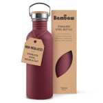 Bambaw 750 ml Metal Water Bottle, Red Sports Bottle, Non-Insulated Stainless Steel Bottle 750 ml, BPA-Free and Reusable - Cherry Red