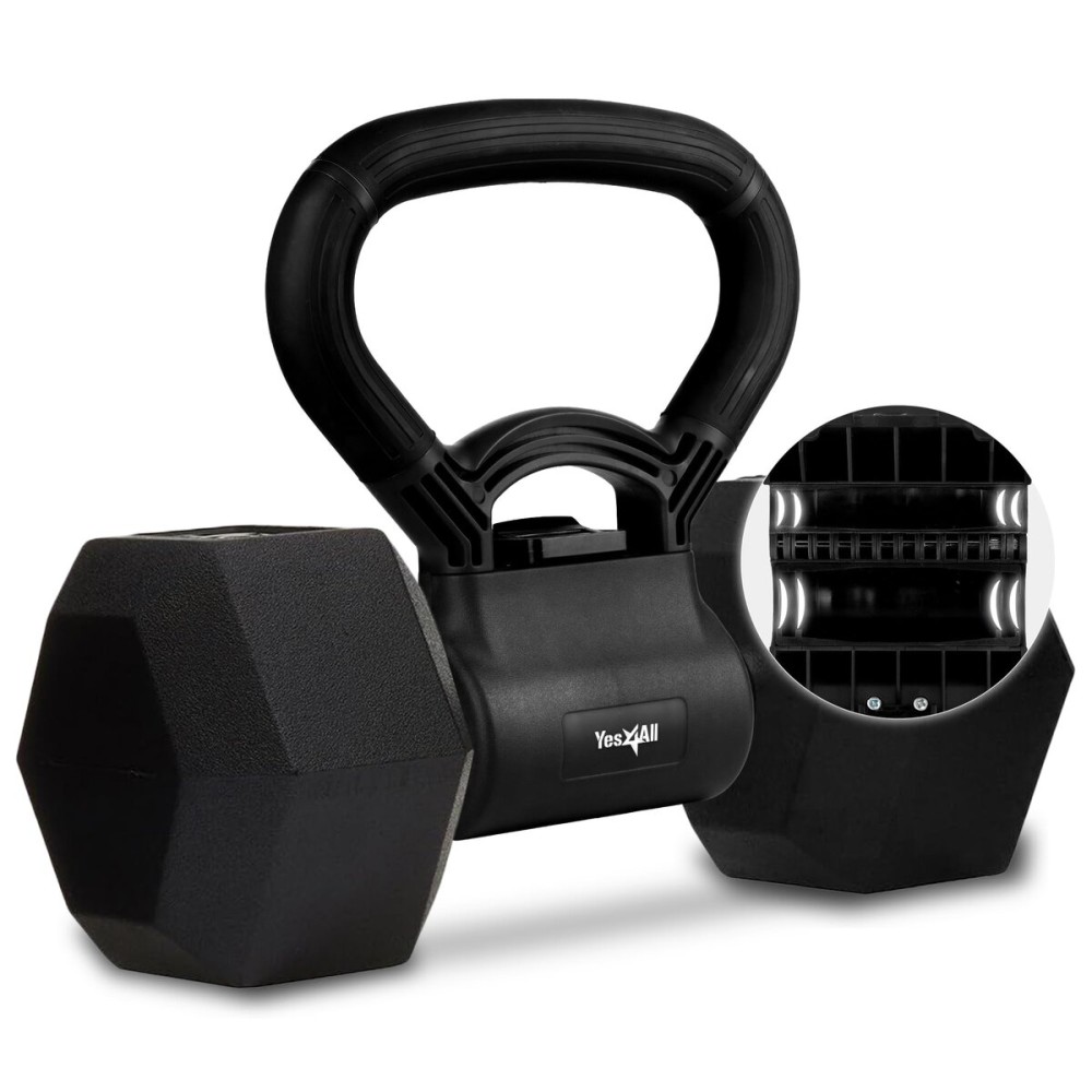 Yes4All Kettle grip, Kettlebells Dumbbell Grip Handle, Convert Dumbbells into Kettlebell, Portable Dumbbell Converter Weight Grip for Home Gym