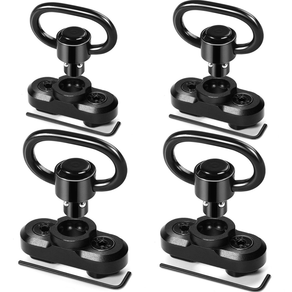 Bontok Sling Swiels Mount Set, 1.25 Inch Sling Mount Attachments Set for Two Point Traditional Sling- 4 Pack(360 Mount)