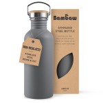 Bambaw 32 oz Non-insulated Stainless Steel Water Bottle - Gray Metal, Reusable & Portable, BPA Free - Stormy Gray