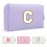Personalized Makeup Bag Initial A-Z Preppy Patch Bag,Small PU Leather Travel Cosmetic Bag Pouch with Zipper,Purple Cute Toiletry Bag,Gift Ideal for Teen Girls Women Birthday Friend Mom,Latter C