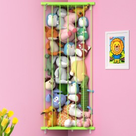 Befayoo Stuffed Animal Storage Corner Organizer- Stuffed Animal Holder with Length Adjustable - Wall Plush Storage Hanging Stuffed Animal Net for Wall (Green, Standard)