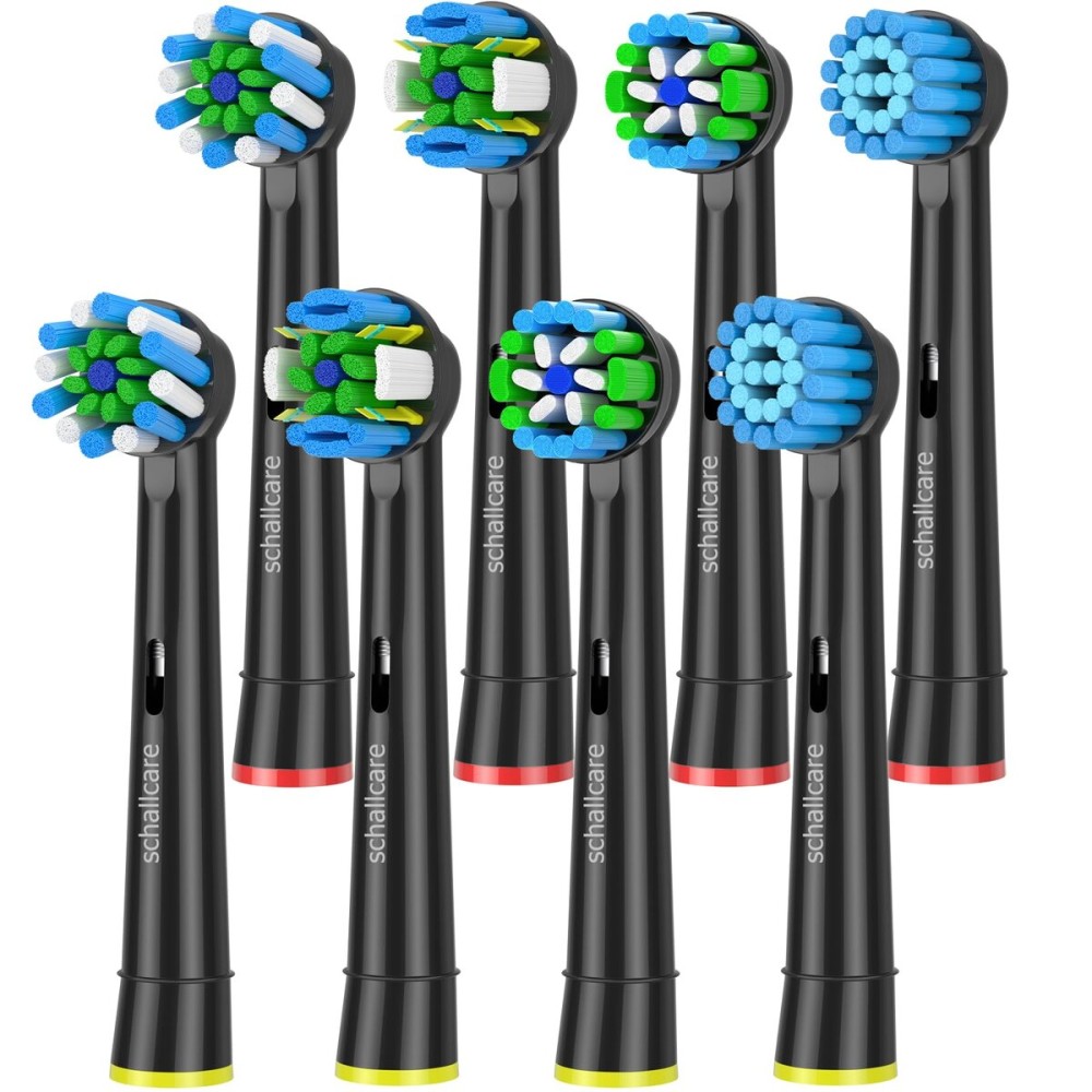 Replacement Toothbrush Heads Compatible with Braun Oral b 7000/Pro 1000/9600/ 5000/3000/8000/Genius and Smart Electric Toothbrush (black-8pcs)