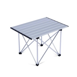 iClimb Ultralight Compact Camping Folding Table with Carry Bag (Reinforced Silver - L)