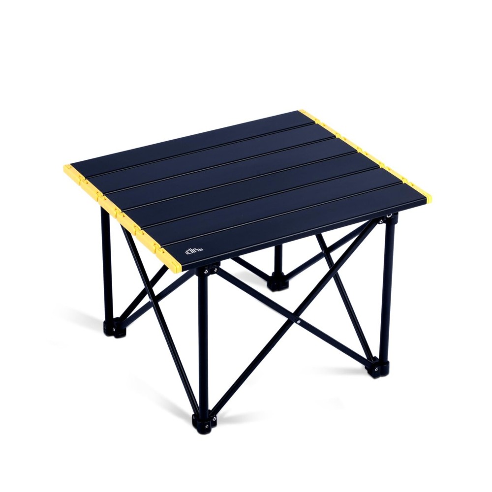 iClimb Ultralight Compact Camping Folding Table with Carry Bag (Reinforced Black - S)