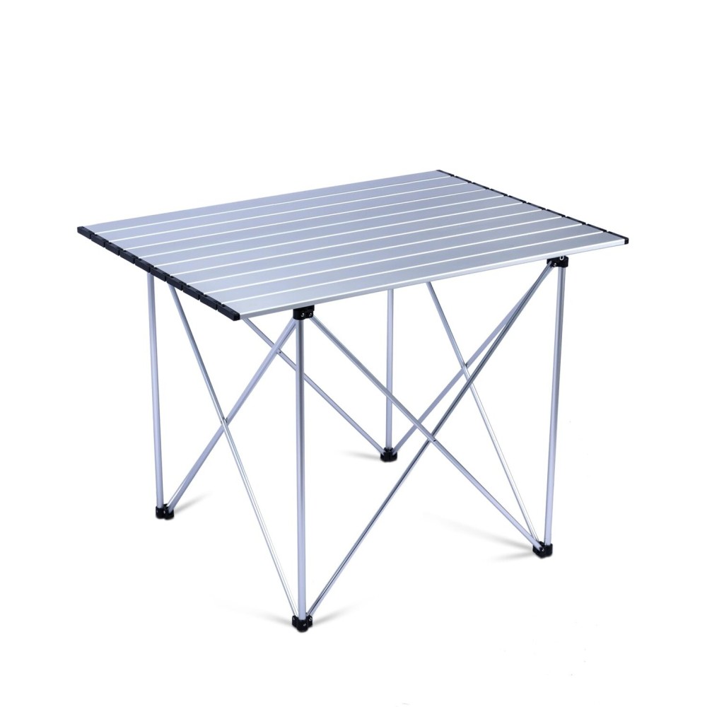 iClimb Ultralight Compact Camping Folding Table with Carry Bag (Reinforced Silver - XL)