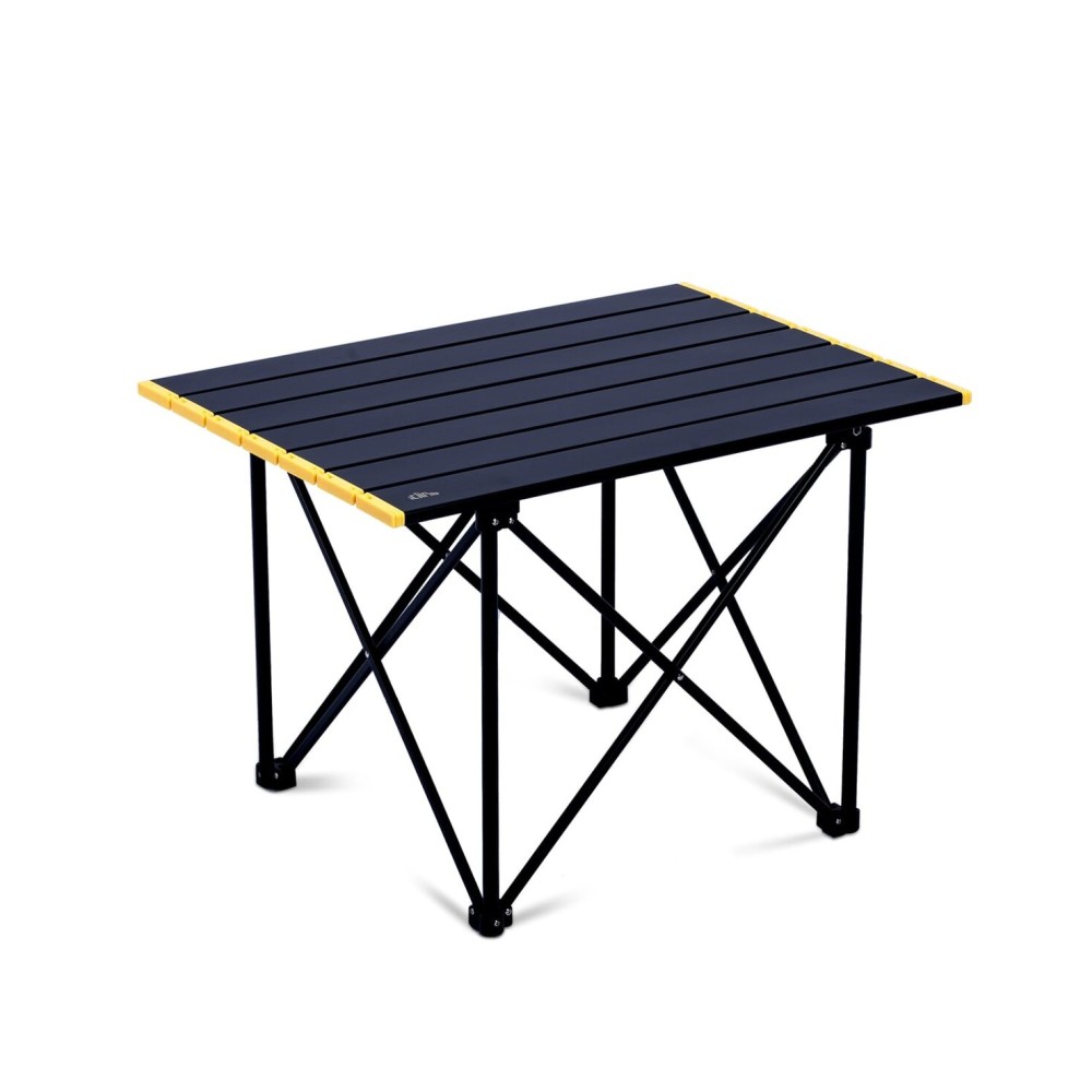 iClimb Ultralight Compact Camping Folding Table with Carry Bag (Reinforced Black - L)