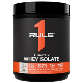 Rule 1 R1 Protein Whey Isolate - with 25g Protein & 6g BCAA Exclusively from Isolated & Hydrolyzed Sources for Workout Recovery (1 Pound*, Vanilla Creme)