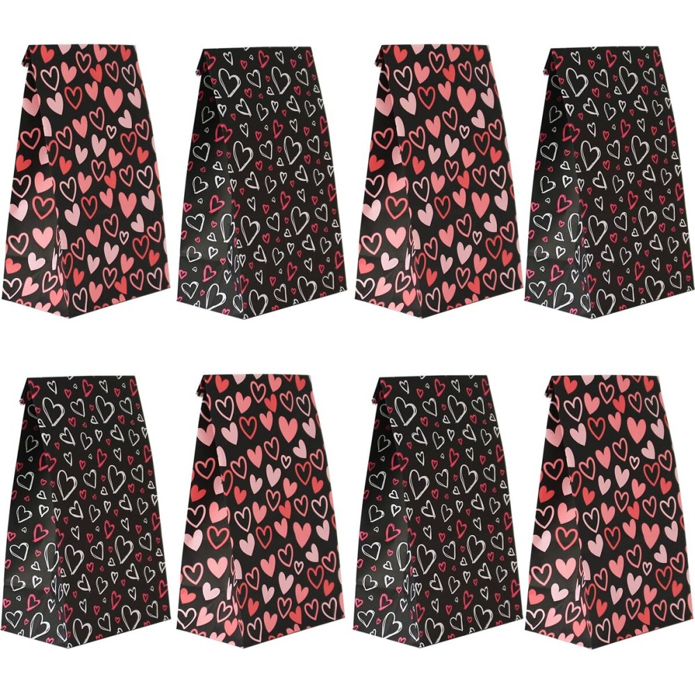 Haobell Valentines Day Bags - 24 Pcs Valentines Goodie Bags With Stickers, Treat Bags for Classroom Parties, Kids, Coworkers, Inches