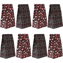 Haobell Valentines Day Bags - 24 Pcs Valentines Goodie Bags With Stickers, Treat Bags for Classroom Parties, Kids, Coworkers, Inches