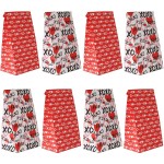 Haobell Valentines Bags - 24 Pcs Valentines Goodie Bags with Stickers for Classroom Parties, Kids, Coworkers