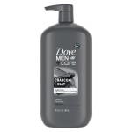 DOVE MEN+CARE Charcoal Pump Purifying Shampoo Charcoal + Clay for Stronger, More Resilient Hair, with Plant-Based Cleansers, 31 oz