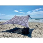 Neso Portable Beach Tent Sun Shelter with Sand Anchor - Lightweight Beach Shade Canopy - Easy Setup for Family Outings - Patented Reinforced Corners - UPF 50+ Sun Protection - 7 x 7ft - Grey Camo
