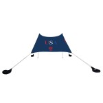 Neso Grande Portable Beach Tent Sun Shelter - Lightweight Beach Shade Canopy - Easy Setup for Family Outings - Patented Reinforced Corners - UPF 50+ Sun Protection - 7ft Tall, 9 x 9ft - Red/White/Blue