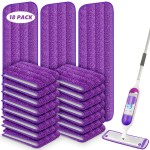 18 Pack Reusable Mop Pads Compatible with Swiffer PowerMop, Wood Floor Pads Microfiber Mop Replacement Refills Machine Washable for All Floor Surfaces