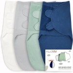 Mama Cheetah Baby Swaddle Sack, Organic Cotton Swaddle Blanket, Adjustable Swaddle Sleep Sacks, Easy Swaddles for Boy Girl 0-3 Month, Baby Essentials, 4-Pack, Neutral Bliss