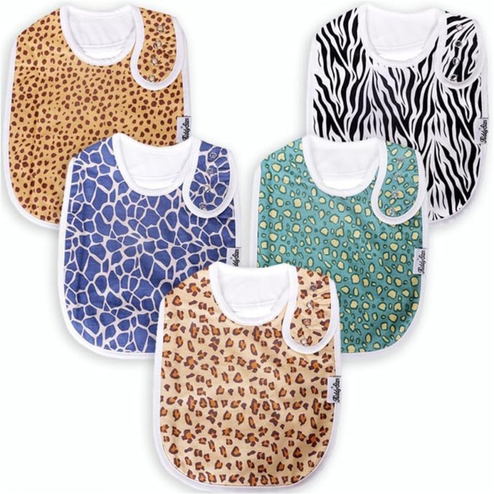 KiddyStar Organic Cotton Baby Bibs for Boys & Girls - Soft, Absorbent Teething & Drool Bibs - Adjustable Snaps for Toddlers