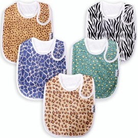 KiddyStar Organic Cotton Baby Bibs for Boys & Girls - Soft, Absorbent Teething & Drool Bibs - Adjustable Snaps for Toddlers