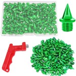 JULMELON 120PCS 1/4inch Carbon Steel Track & Cross Country Running Shoe Spikes with Wrench, Replacement Spikes for Sprint Sports Short Track Shoes (Green)