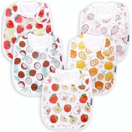 KiddyStar Organic Cotton Baby Bibs for Boys & Girls - Soft, Absorbent Teething & Drool Bibs - Adjustable Snaps for Toddlers