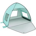 TOBTOS UPF 50+ Easy Pop Up Beach Tent 3-4 Person Sun Shelter Instant Automatic Beach Shade, Portable Sunshade with Extendable Floor (Mint Green)